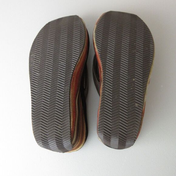 Roper Womens Thong Wedge Sandals Size 6 Flip Flops Multicolored Striped Earthy - Picture 7 of 8